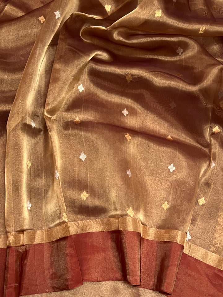 Maroon Pure Tissue Silk Handloom Banarasi Saree