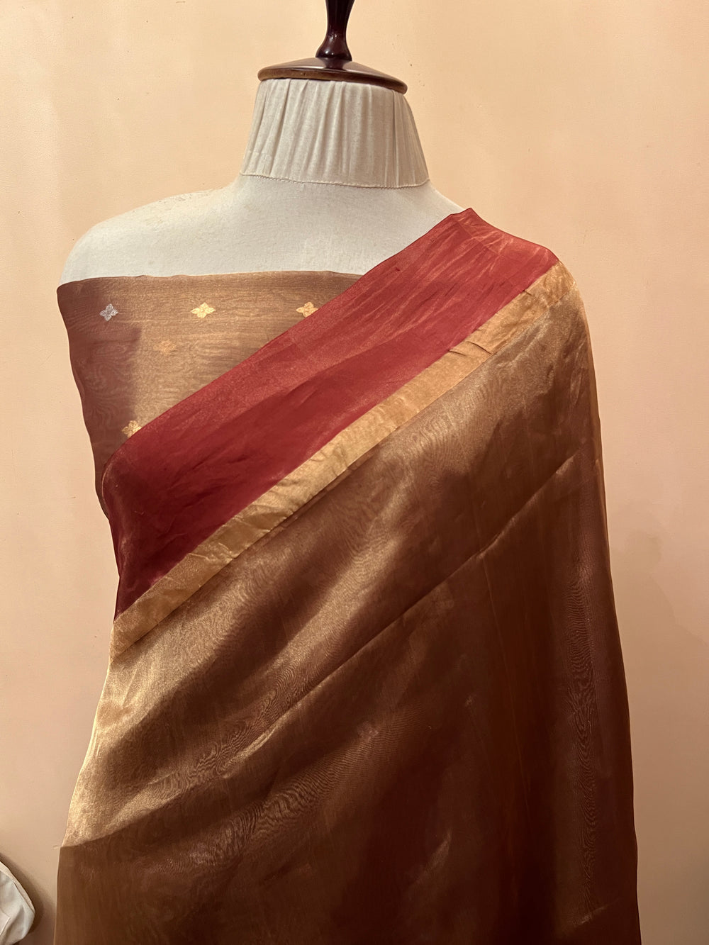 Maroon Pure Tissue Silk Handloom Banarasi Saree