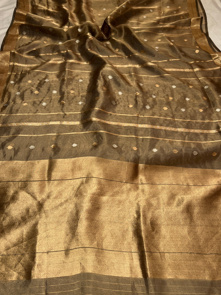 Black Pure Tissue Silk Handloom Banarasi Saree