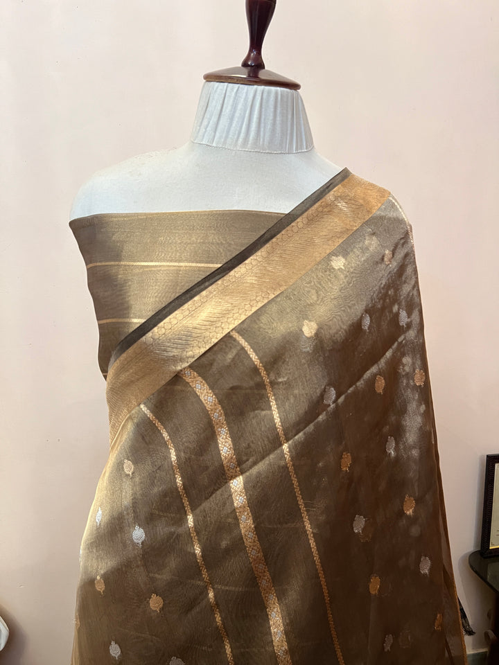 Black Pure Tissue Silk Handloom Banarasi Saree