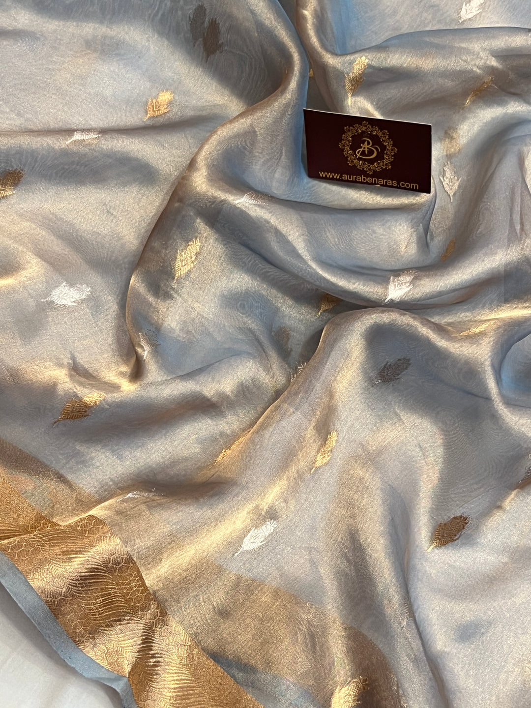 Blue Pure Tissue Silk Handloom Banarasi Saree