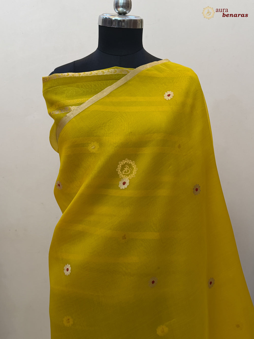 Yellow Kora Silk Banarasi Saree with Sona Rupa Butis
