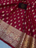 Rani Pink Banarasi Handloom Satin SIlk Saree - Aura Benaras