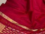 Rani Pink Banarasi Handloom Satin SIlk Saree - Aura Benaras