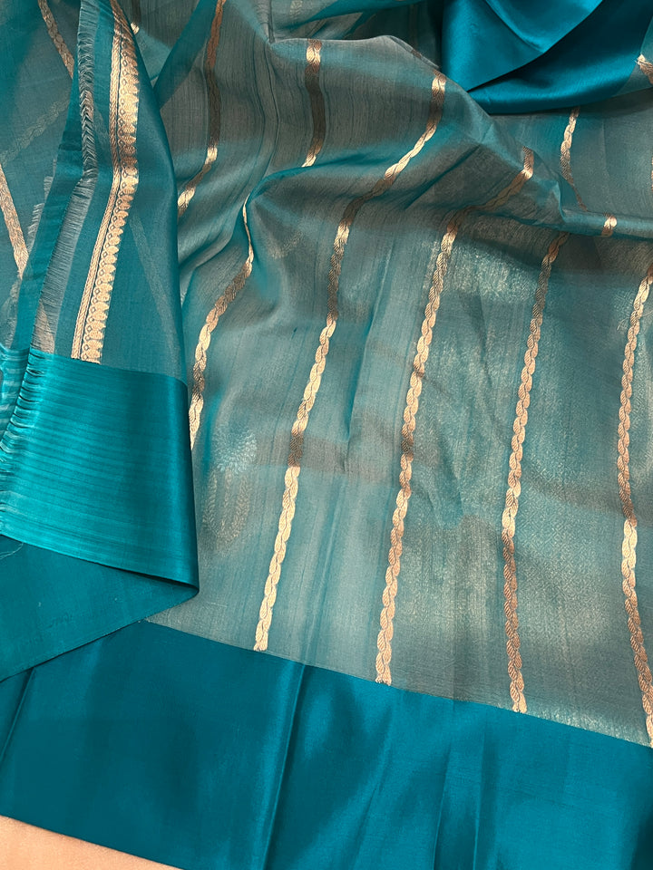 Golden Pure Tissue Silk Handloom Banarasi Saree