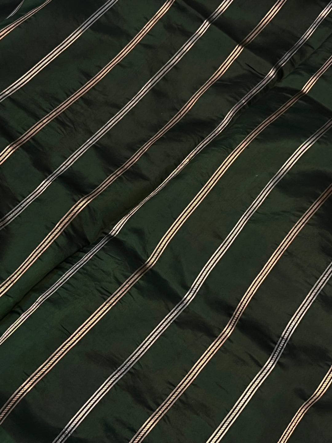 Bottle Green Pure Silk Handloom Banarasi Saree