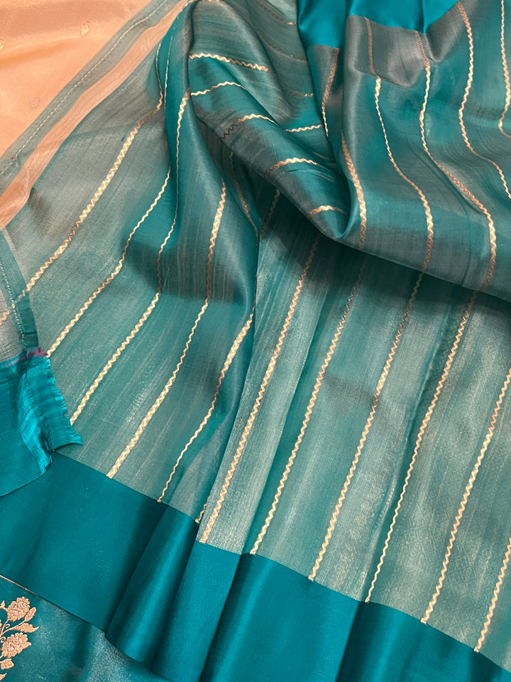 Golden Pure Tissue Silk Handloom Banarasi Saree