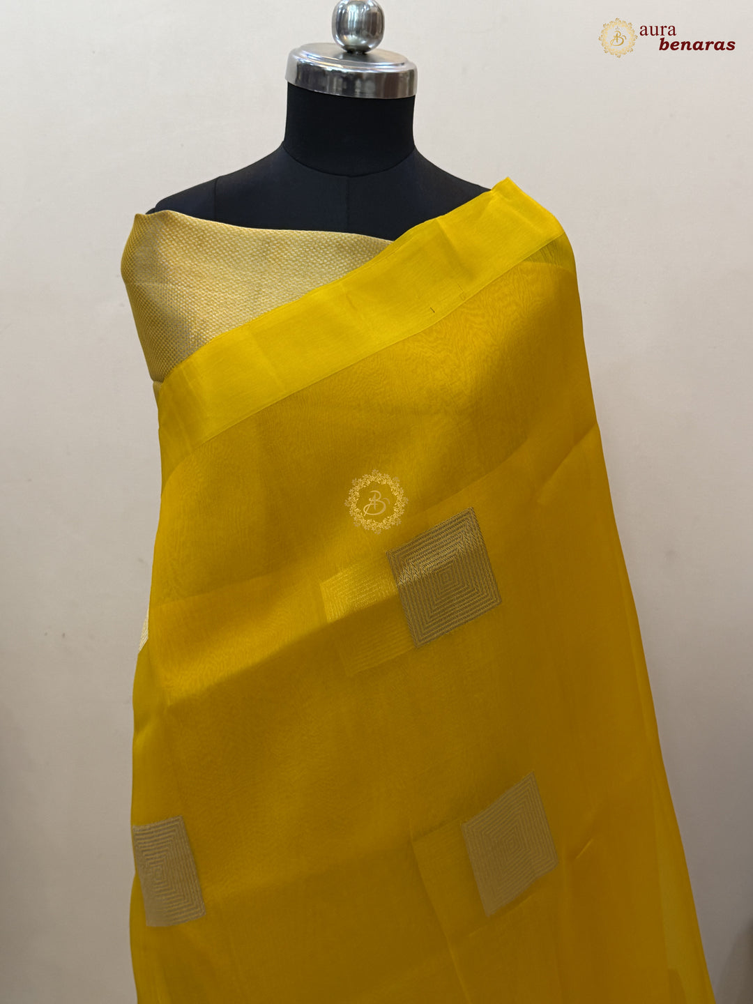 Yellow Kora Silk Banarasi Saree with Sona Rupa Butas