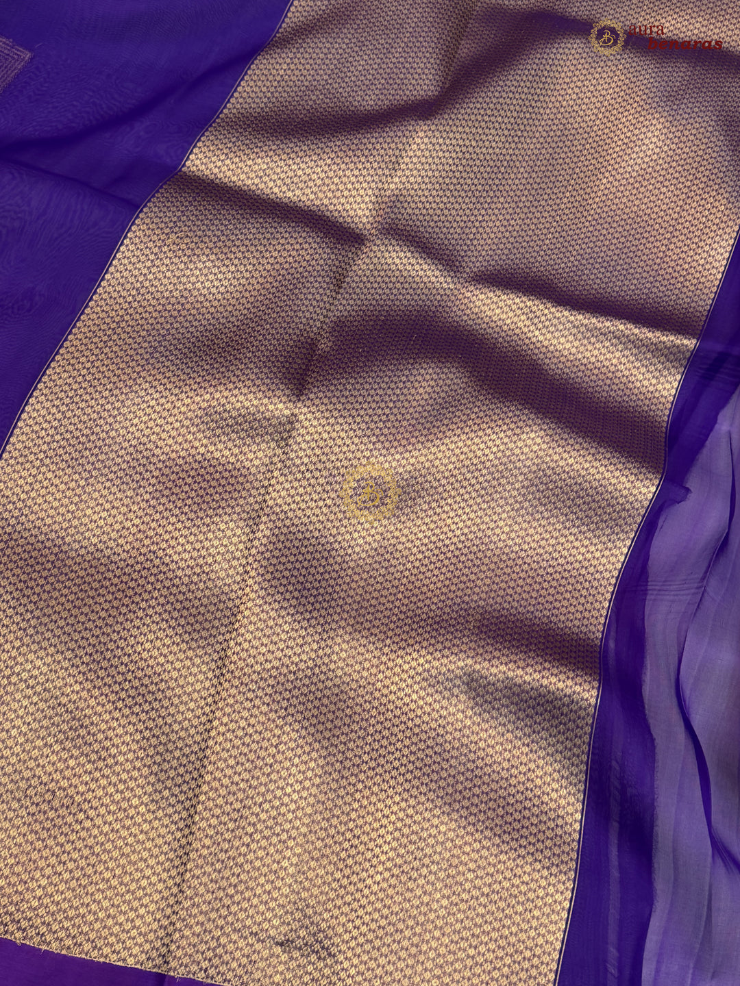 Purple Kora Silk Banarasi Saree with Sona Rupa Butas