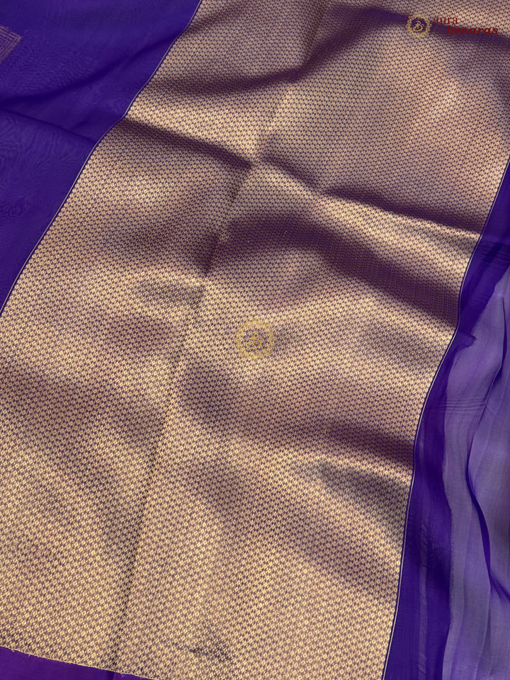 Purple Kora Silk Banarasi Saree with Sona Rupa Butas