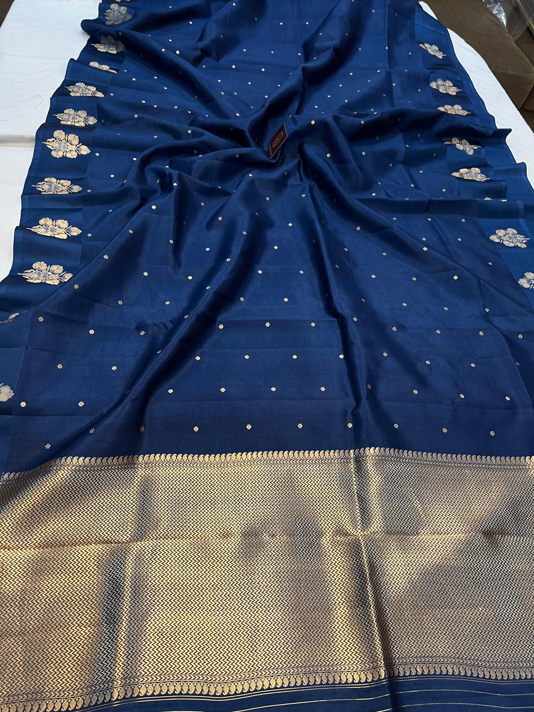 Teal Pure Banarasi Handloom Silk Saree - Aura Benaras