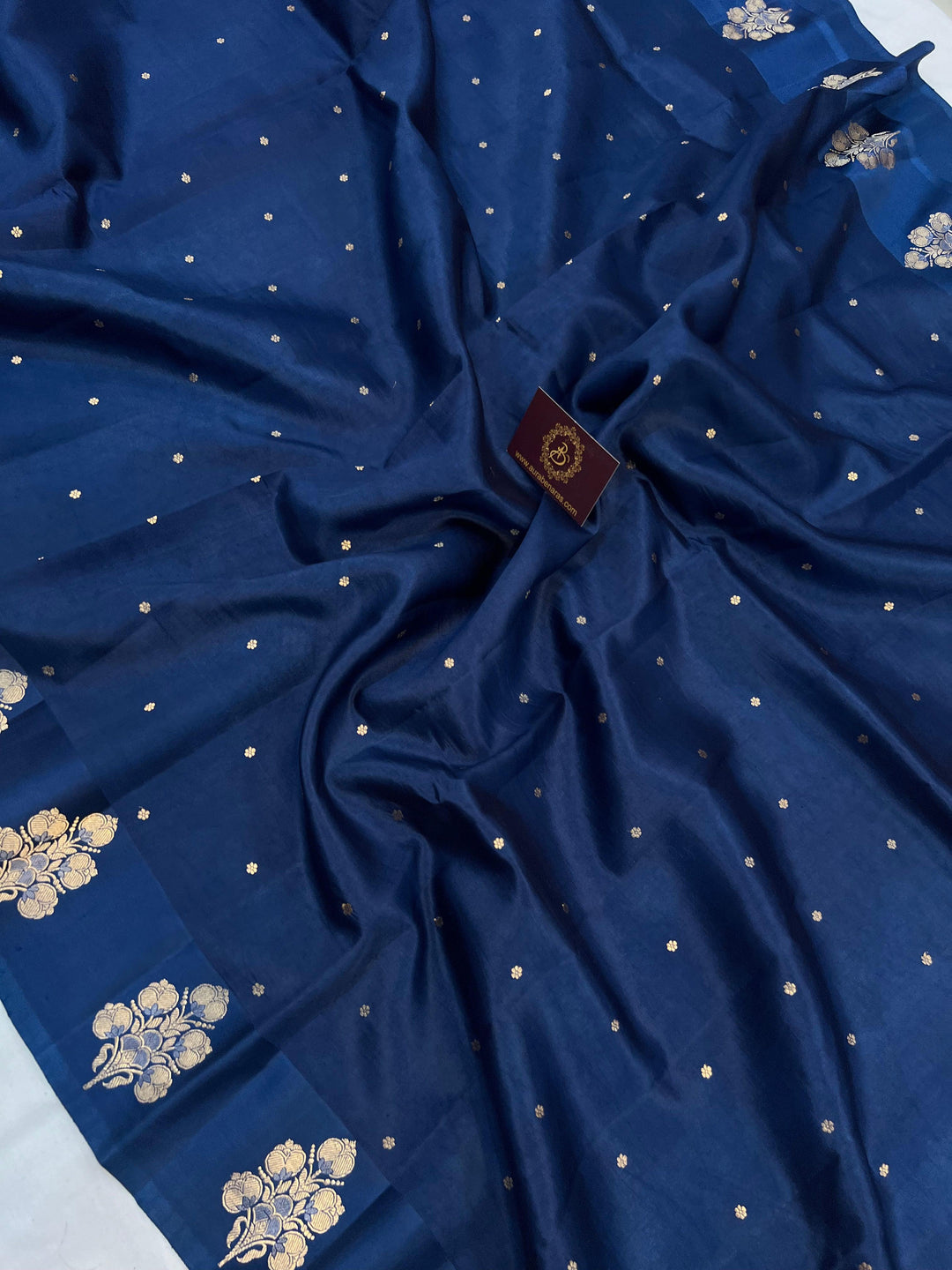 Teal Pure Banarasi Handloom Silk Saree - Aura Benaras