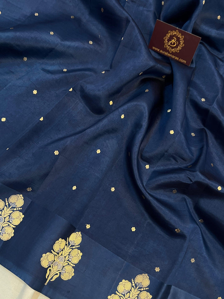 Teal Pure Banarasi Handloom Silk Saree - Aura Benaras