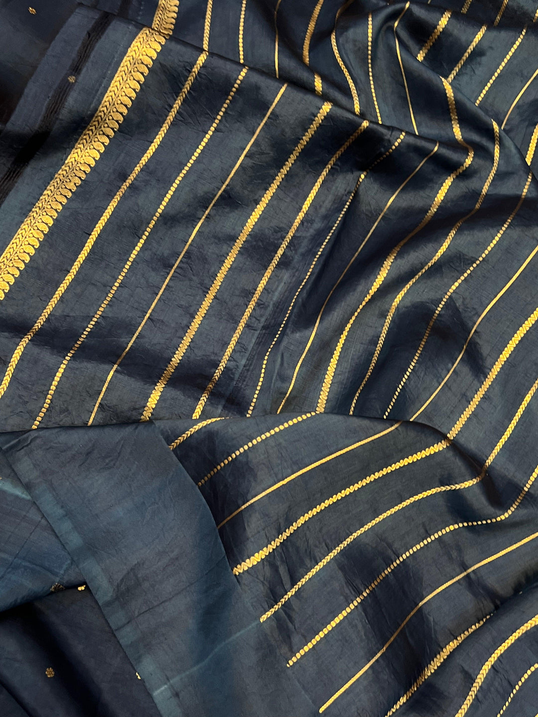 Teal Pure Banarasi Handloom Silk Saree - Aura Benaras