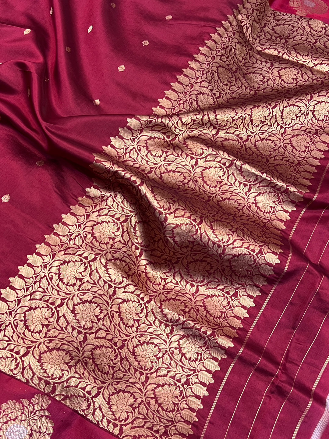 Maroon Pure Banarasi Handloom Silk Saree
