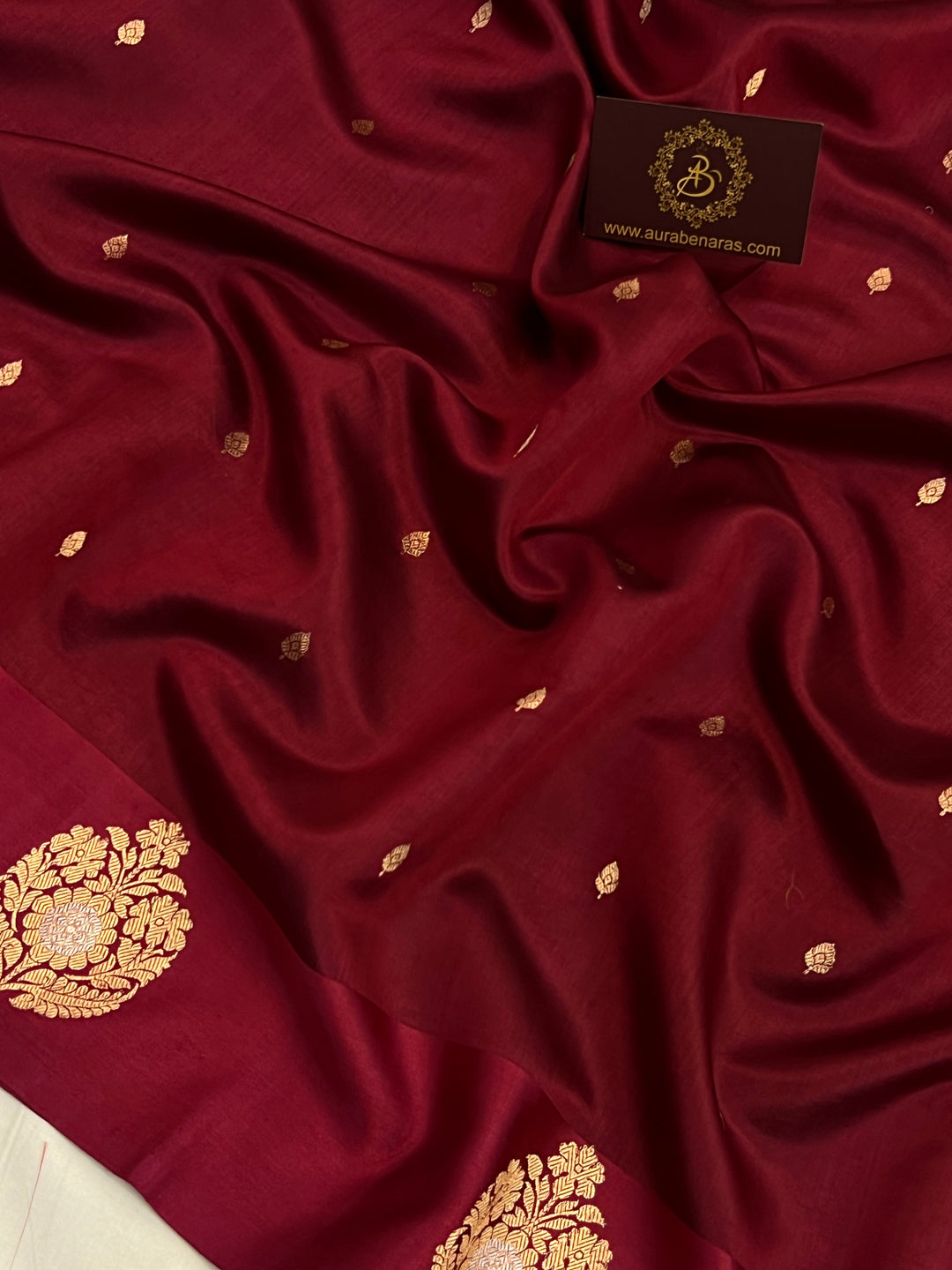 Maroon Pure Banarasi Handloom Silk Saree