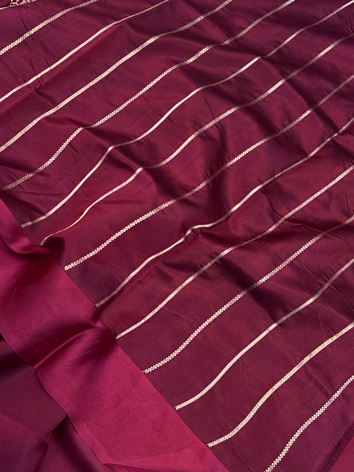 Maroon Pure Banarasi Handloom Silk Saree