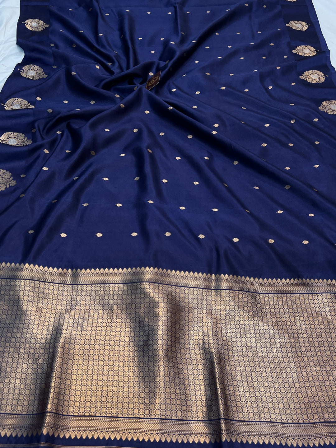 Navy Pure Banarasi Handloom Silk Saree