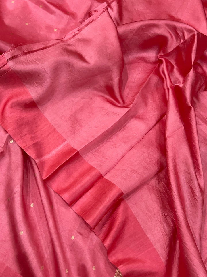 Pink Pure Banarasi Handloom Silk Saree - Aura Benaras