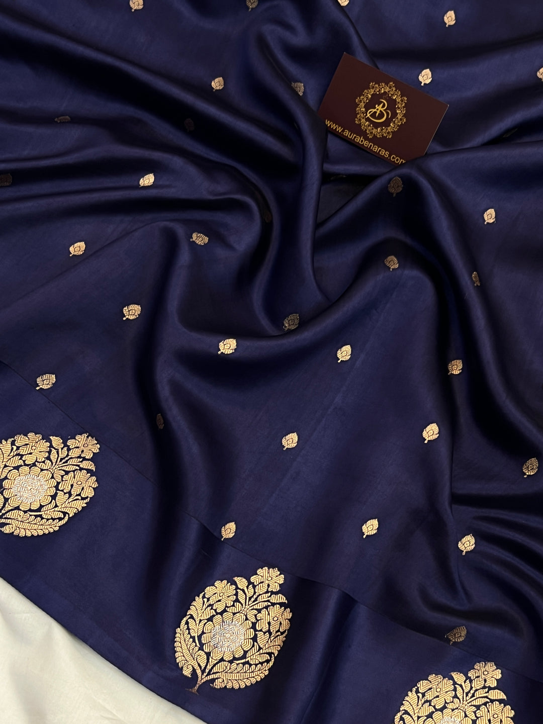 Navy Pure Banarasi Handloom Silk Saree
