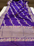 Purple Pure Banarasi Handloom Katan Silk Saree - Aura Benaras