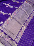 Purple Pure Banarasi Handloom Katan Silk Saree - Aura Benaras