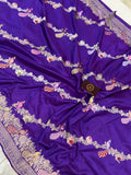 Purple Pure Banarasi Handloom Katan Silk Saree - Aura Benaras