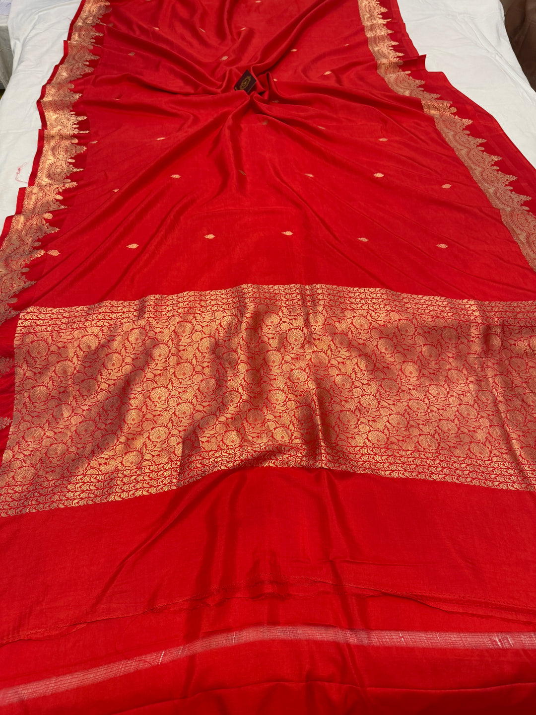 Red Pure Katan Silk Banarasi Handloom Saree