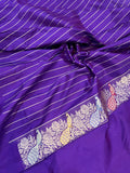 Purple Pure Banarasi Handloom Katan Silk Saree - Aura Benaras