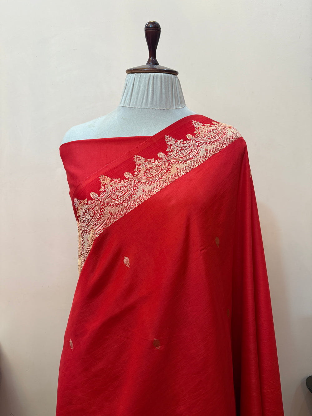 Red Pure Katan Silk Banarasi Handloom Saree