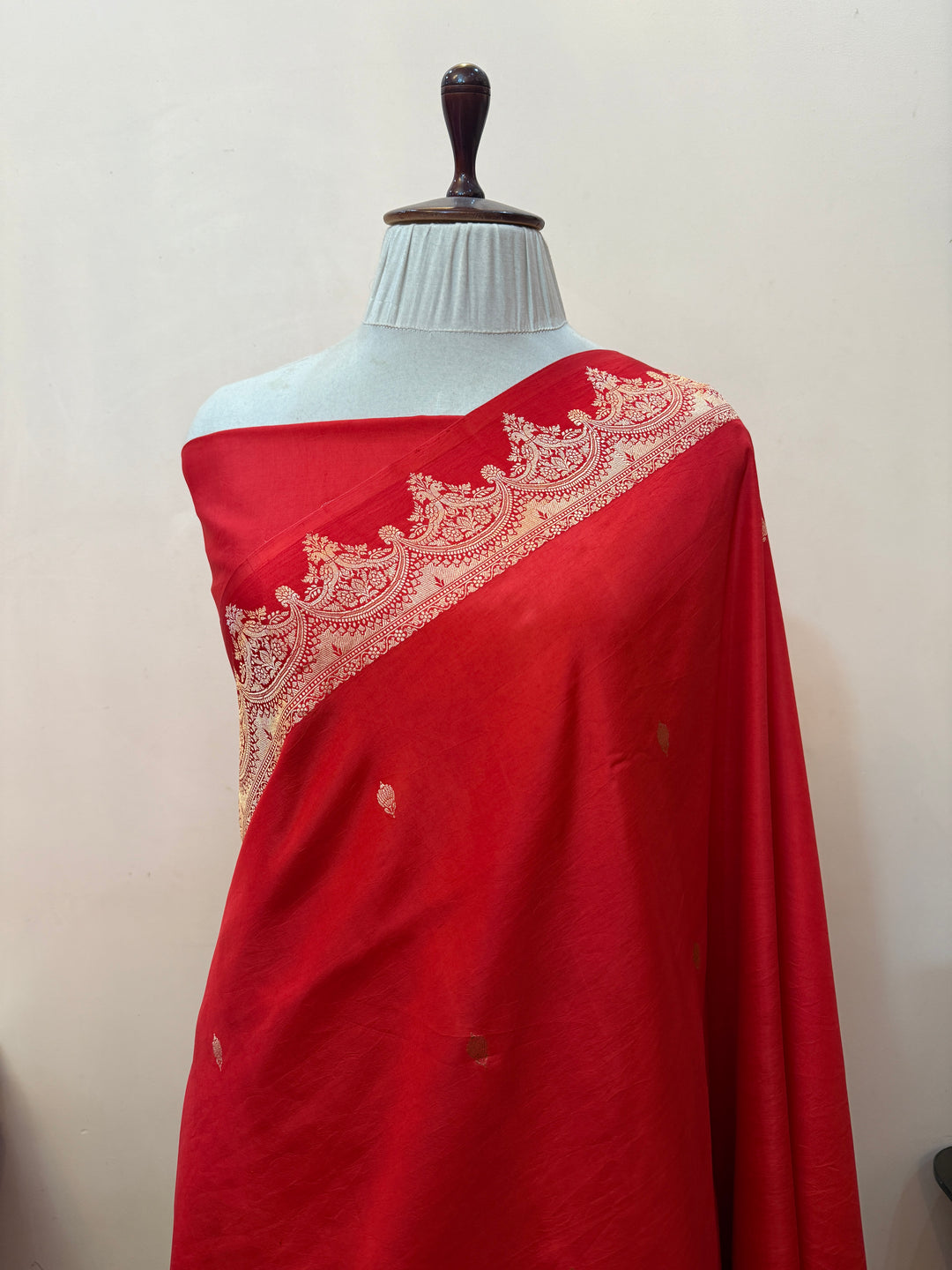 Red Pure Katan Silk Banarasi Handloom Saree