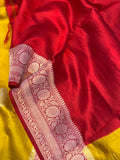 Mustard Yellow Pure Banarasi Handloom Silk Saree - Aura Benaras