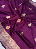 Purple Pure Banarasi Handloom Silk Saree - Aura Benaras