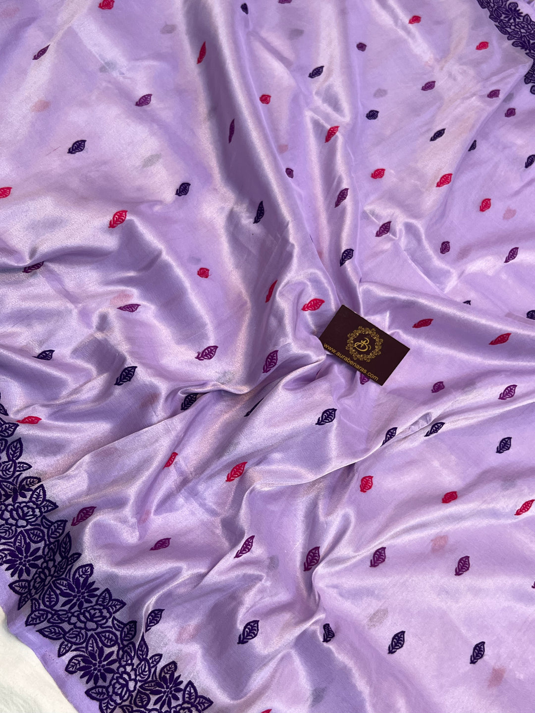 Purple Pure Katan Tissue Silk Handloom Banarasi Saree