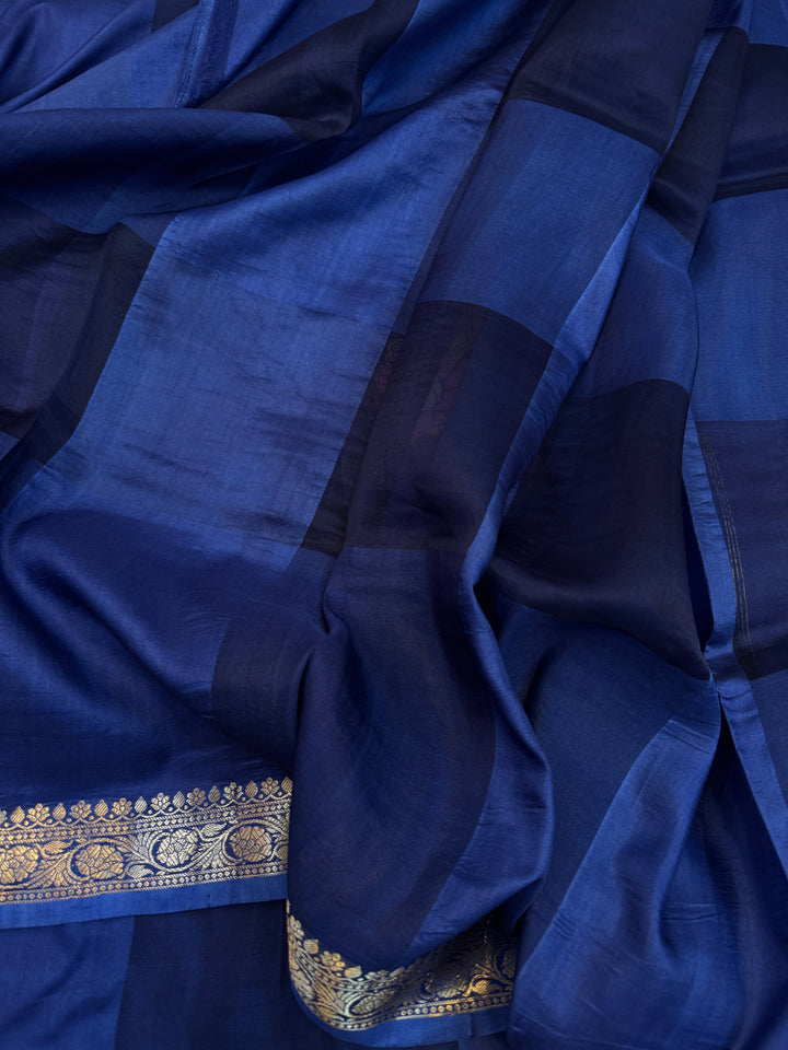 Navy Blue Pure Silk Handloom Banarasi Saree