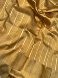 Mustard Golden Pure Banarasi Handloom Silk Saree - Aura Benaras