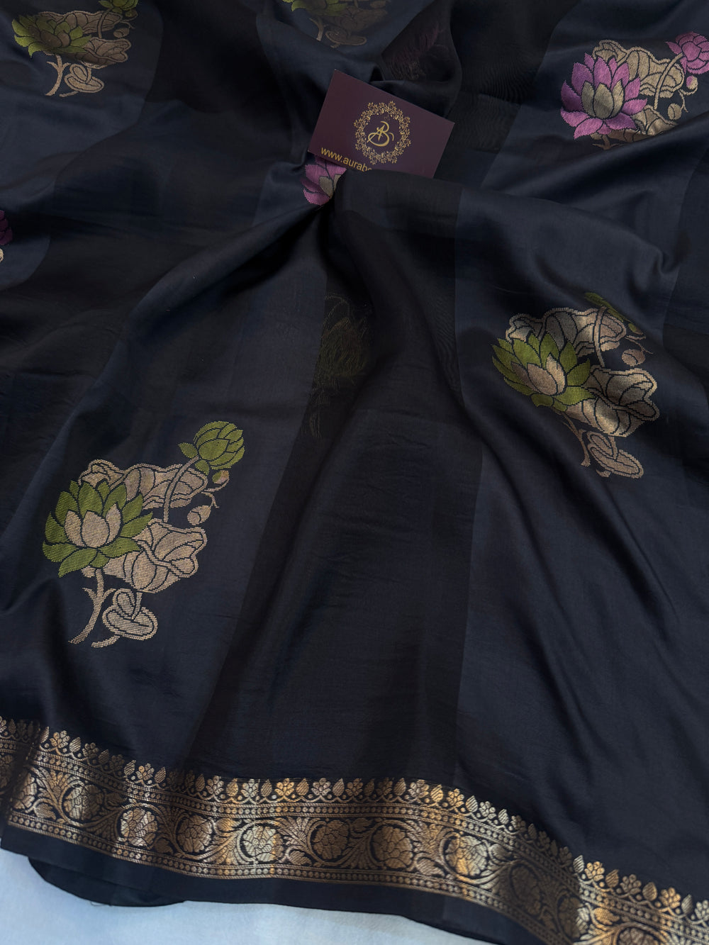 Black Pure Silk Handloom Banarasi Saree