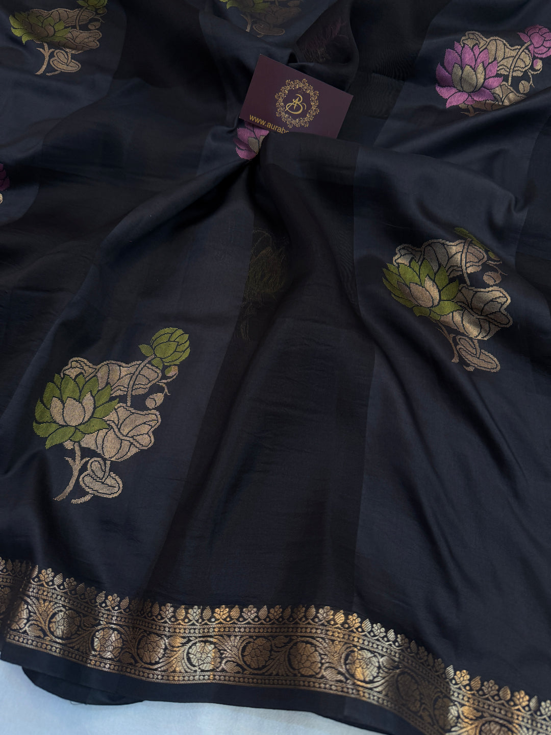 Black Pure Silk Handloom Banarasi Saree