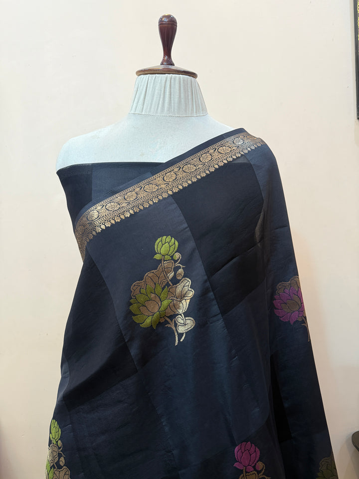 Black Pure Silk Handloom Banarasi Saree