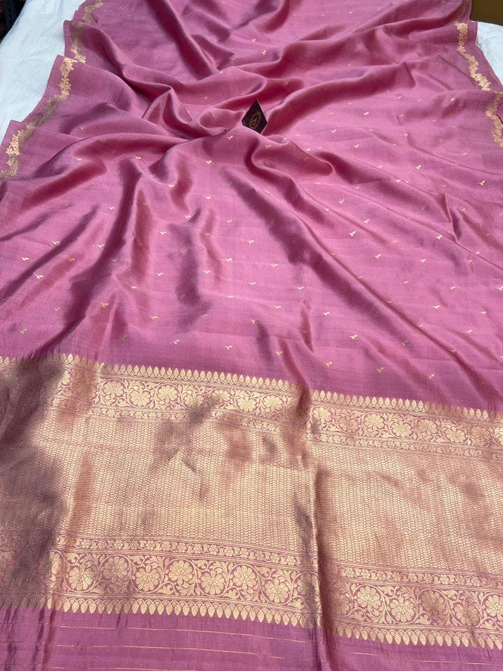 Pastel Pink Pure Silk Handloom Banarasi Saree