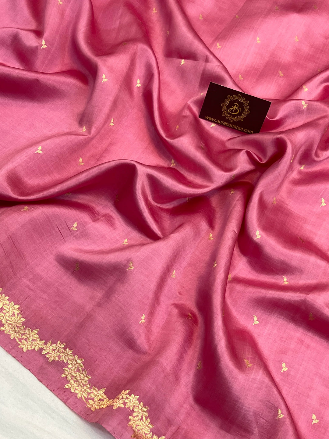 Pastel Pink Pure Silk Handloom Banarasi Saree