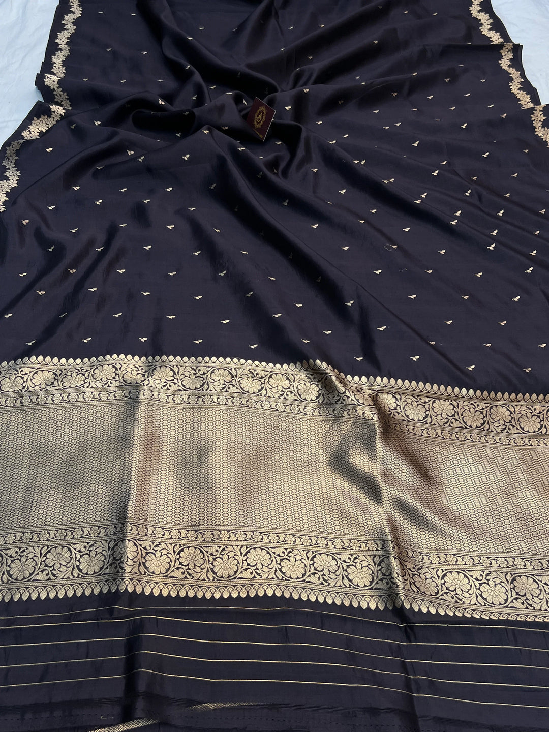 Black Banarasi Silk Saree | Kadhwa & Designer Border