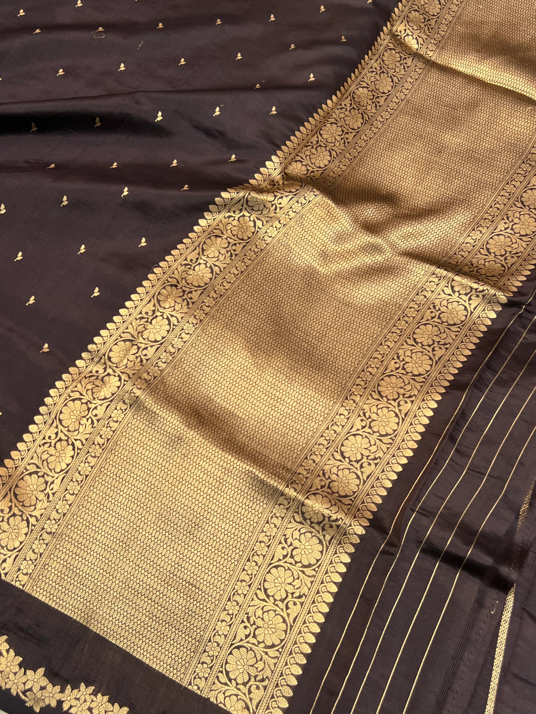 Black Banarasi Silk Saree | Kadhwa & Designer Border