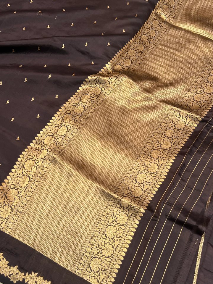 Black Banarasi Silk Saree | Kadhwa & Designer Border