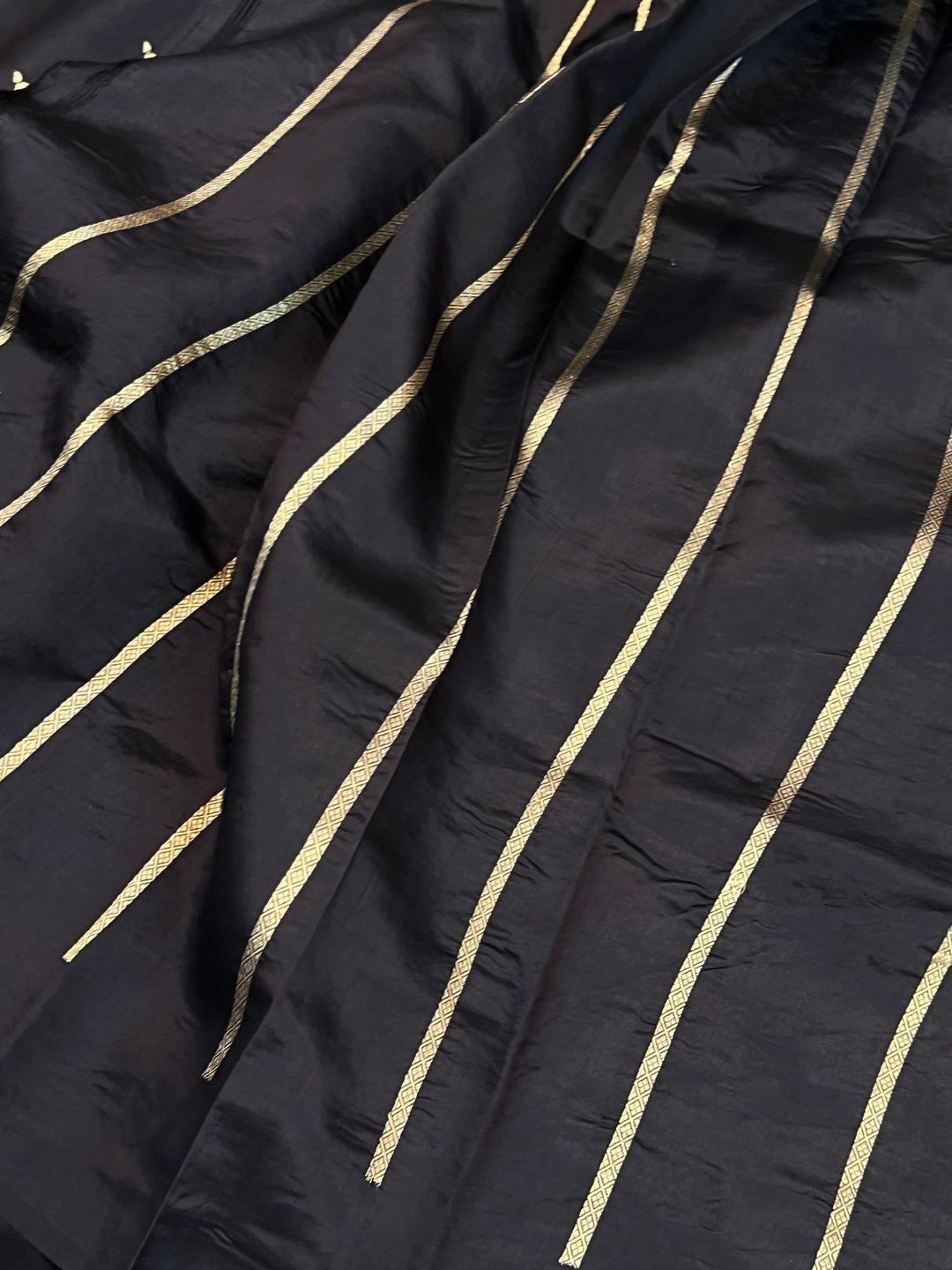 Black Banarasi Silk Saree | Kadhwa & Designer Border