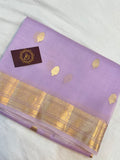 Pani Lavender Banarasi Handloom Kora Silk Saree