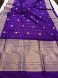 Purple Pure Banarasi Handloom Katan Silk Saree - Aura Benaras