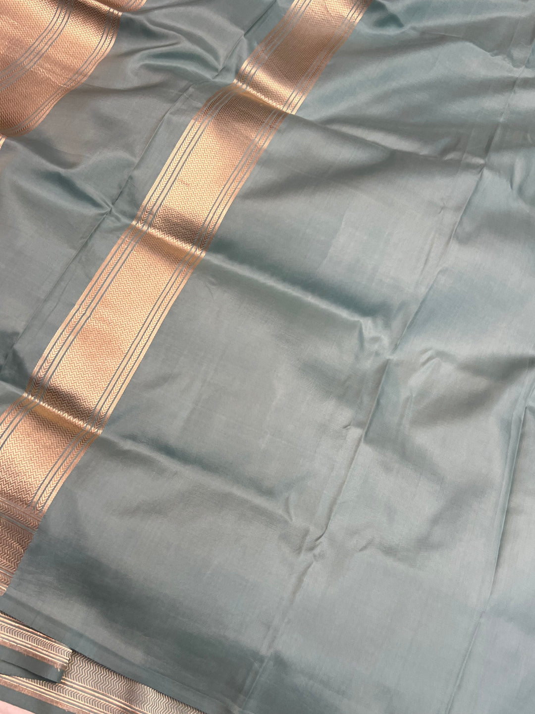 Sage Grey Pure Banarasi Handloom Katan Silk Saree