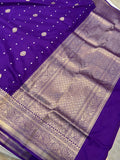 Purple Pure Banarasi Handloom Katan Silk Saree - Aura Benaras