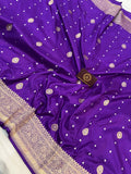 Purple Pure Banarasi Handloom Katan Silk Saree - Aura Benaras